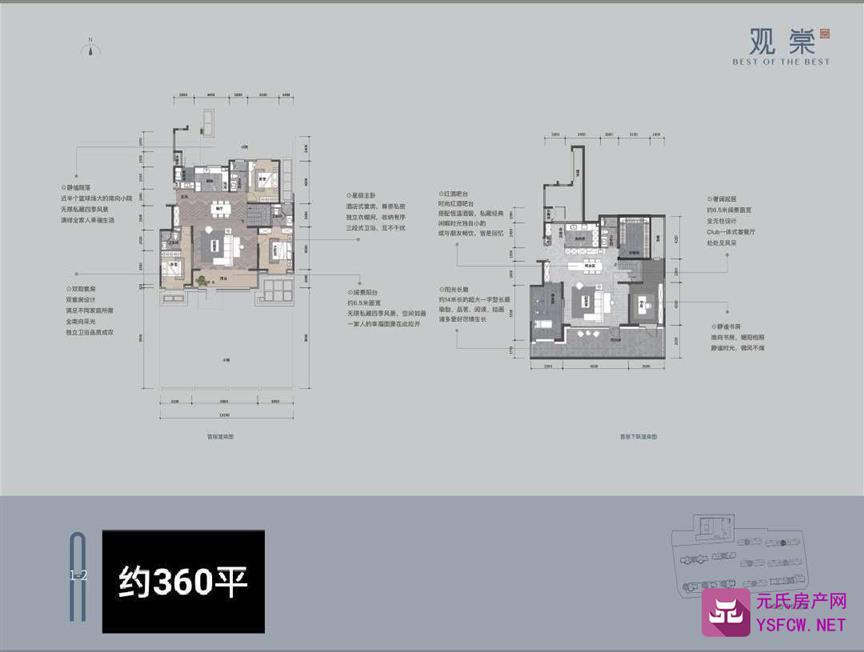 利航观棠府--建面 360.00㎡;