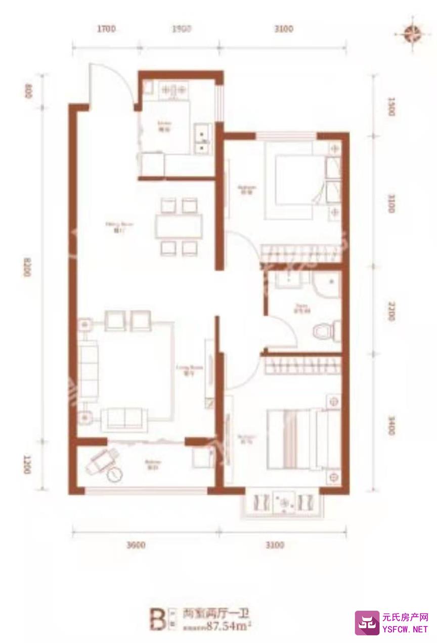 同福城--建面 87.54㎡;