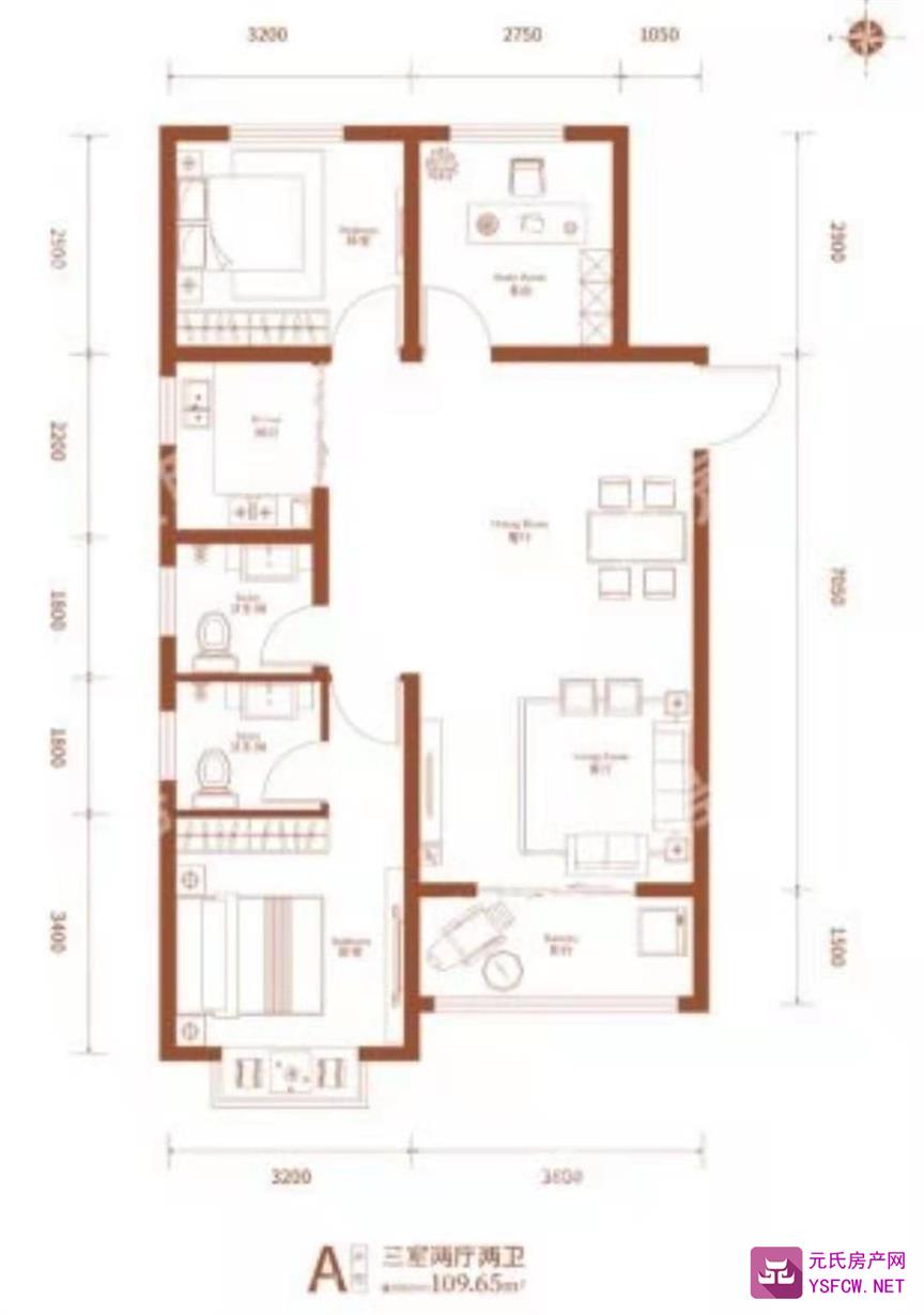 同福城--建面 109.65㎡;