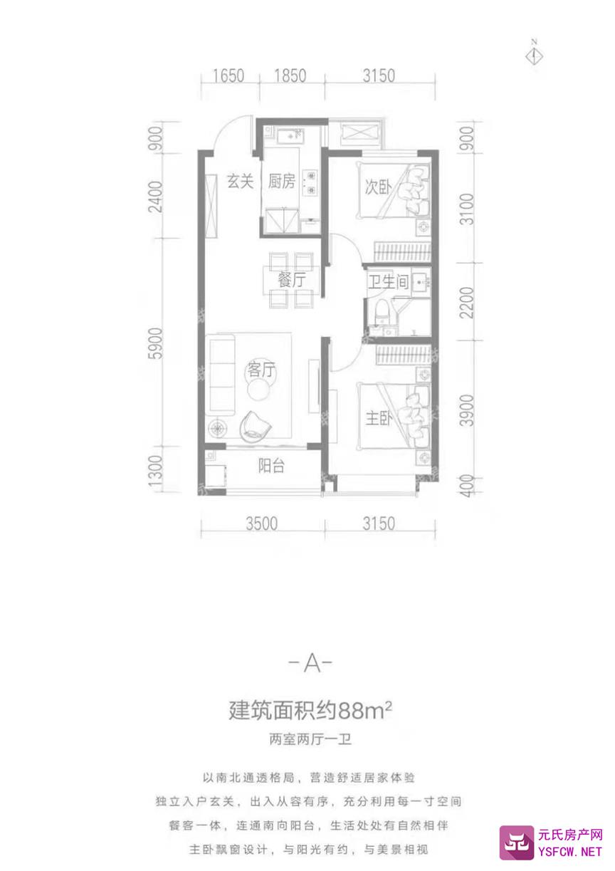 融创中心--建面 88.00㎡;