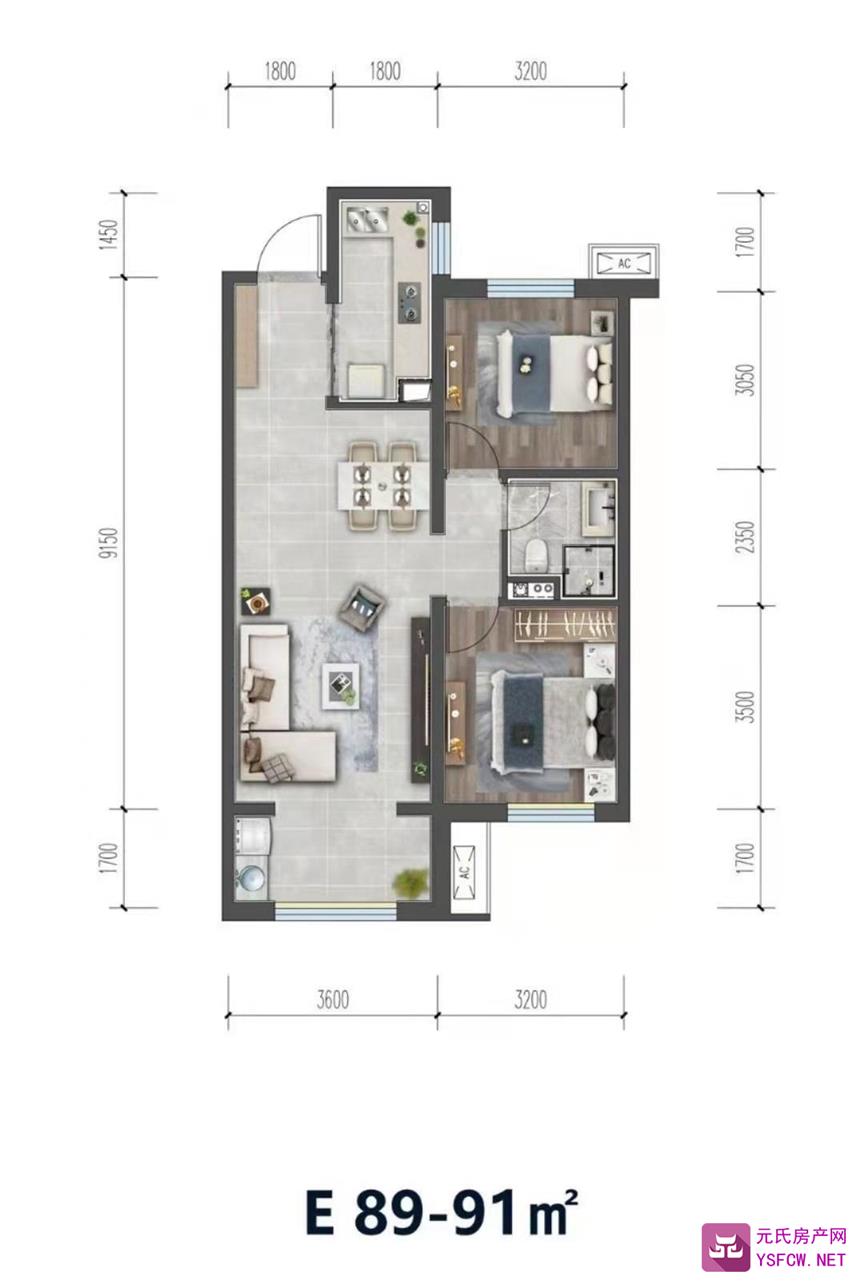 保利阅云台--建面 88.64㎡;