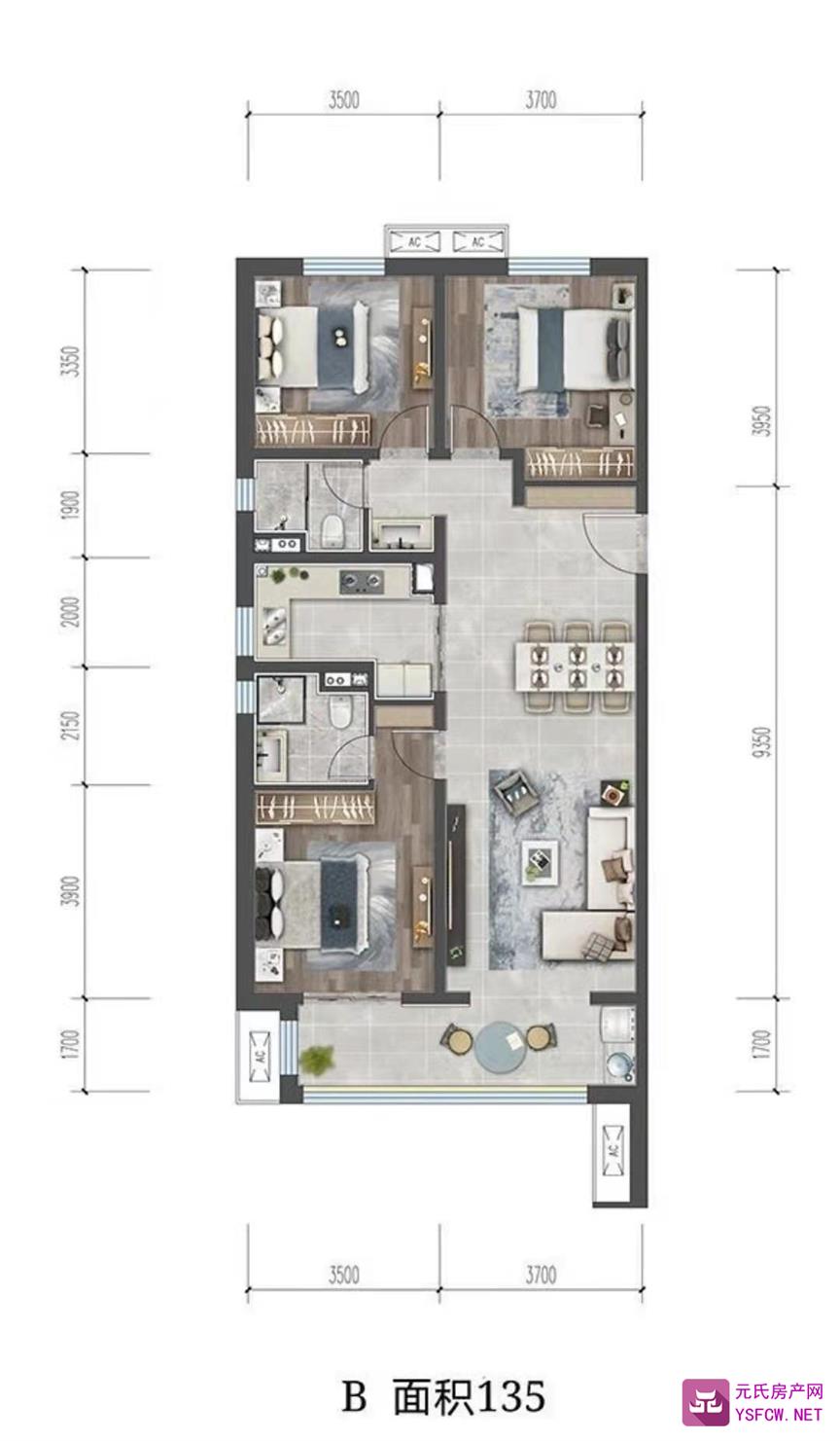 保利阅云台--建面 135.00㎡;