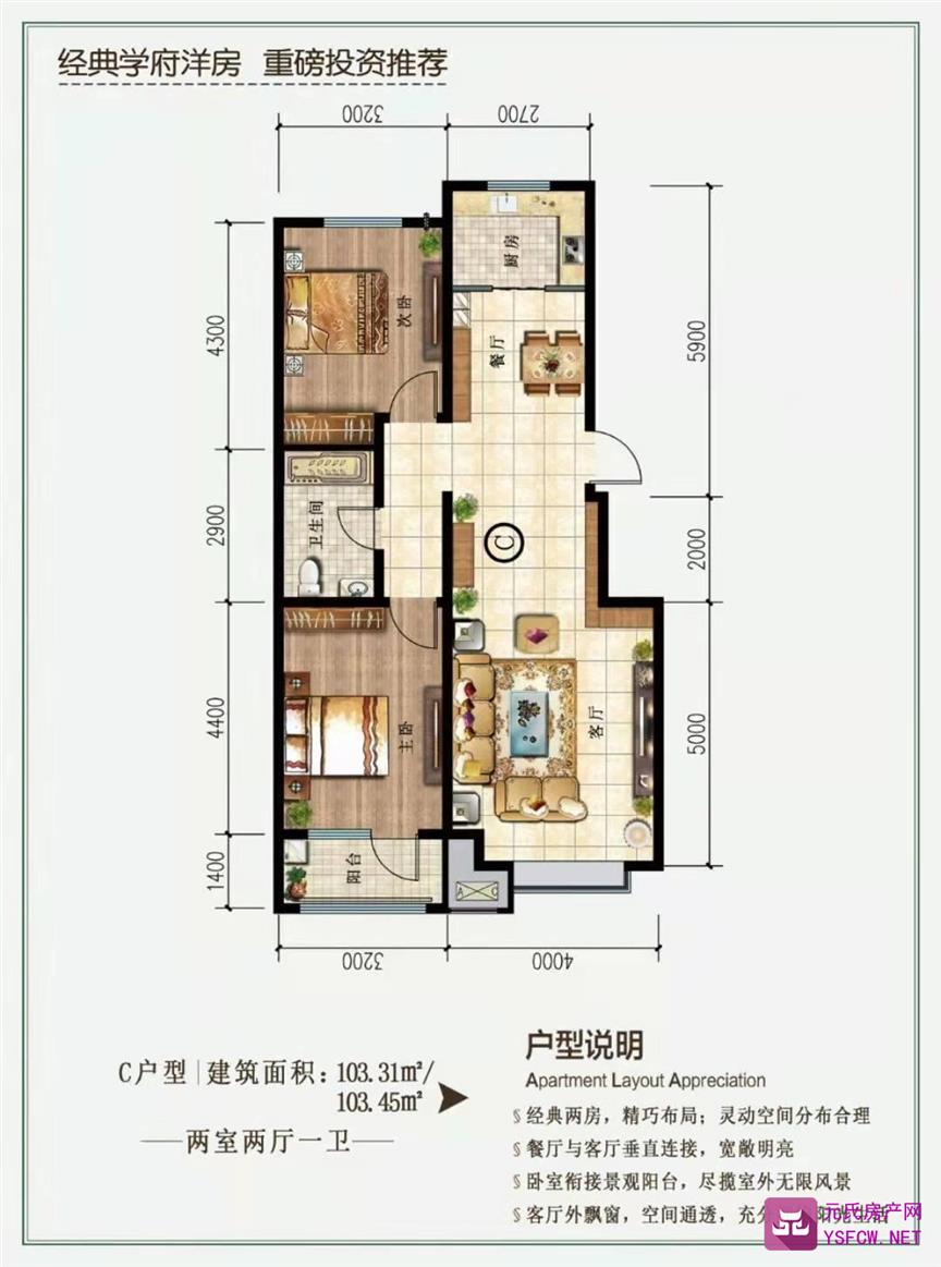 四方怡园--建面 103.31㎡;