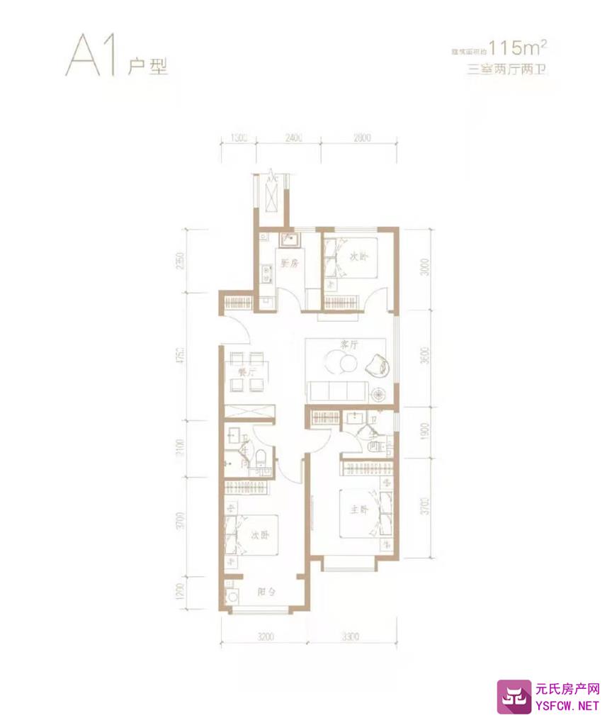 融创时代中心--建面 115.00㎡;