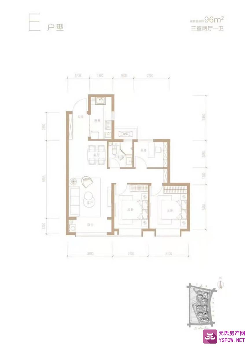 融创时代中心--建面 95.00㎡;