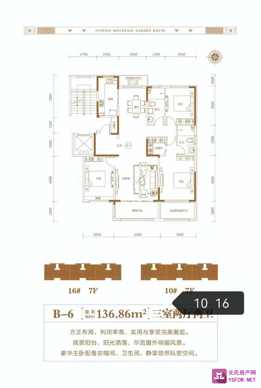 泰丰翠屏山水--建面 136.00㎡;