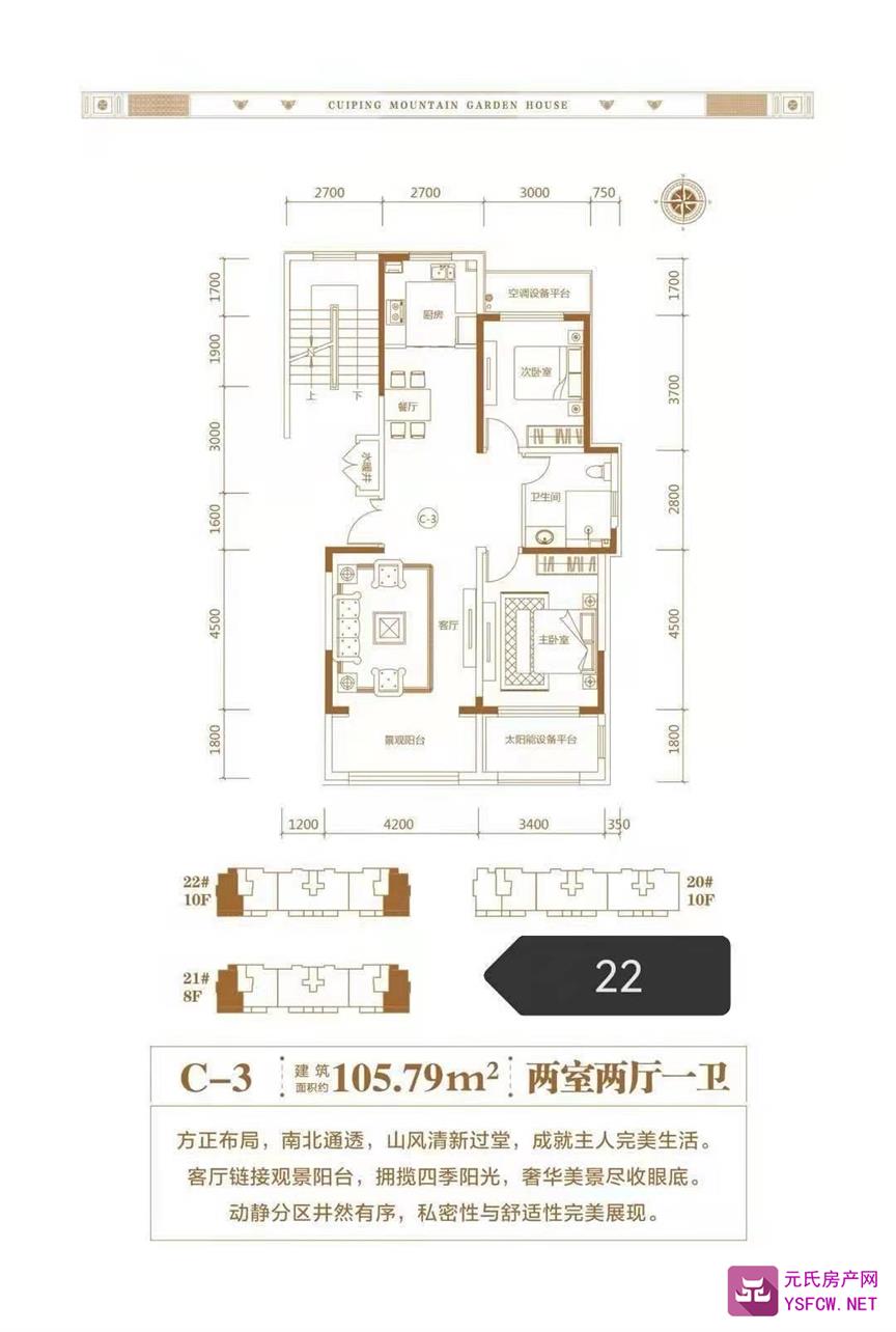 泰丰翠屏山水--建面 105.00㎡;