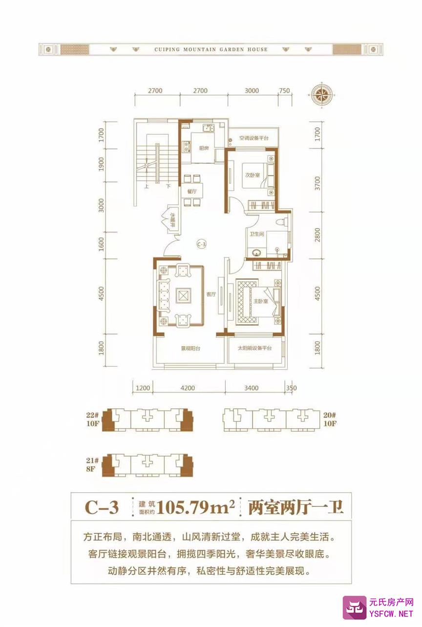 泰丰翠屏山水--建面 105.00㎡;