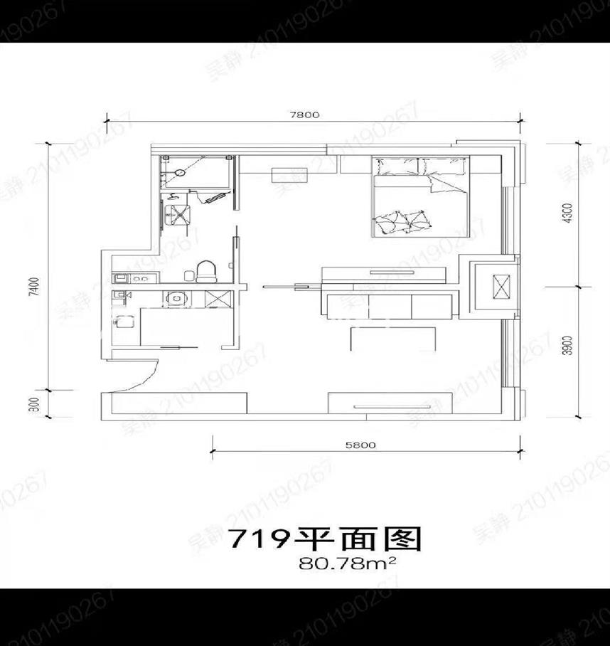 东胜华彩城--建面 80.78㎡;