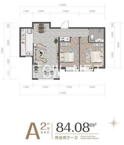 兆鑫云著--建面 84.08㎡;