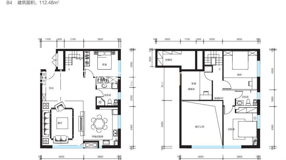 恒印广场-Loft公寓--建面 112.48㎡;