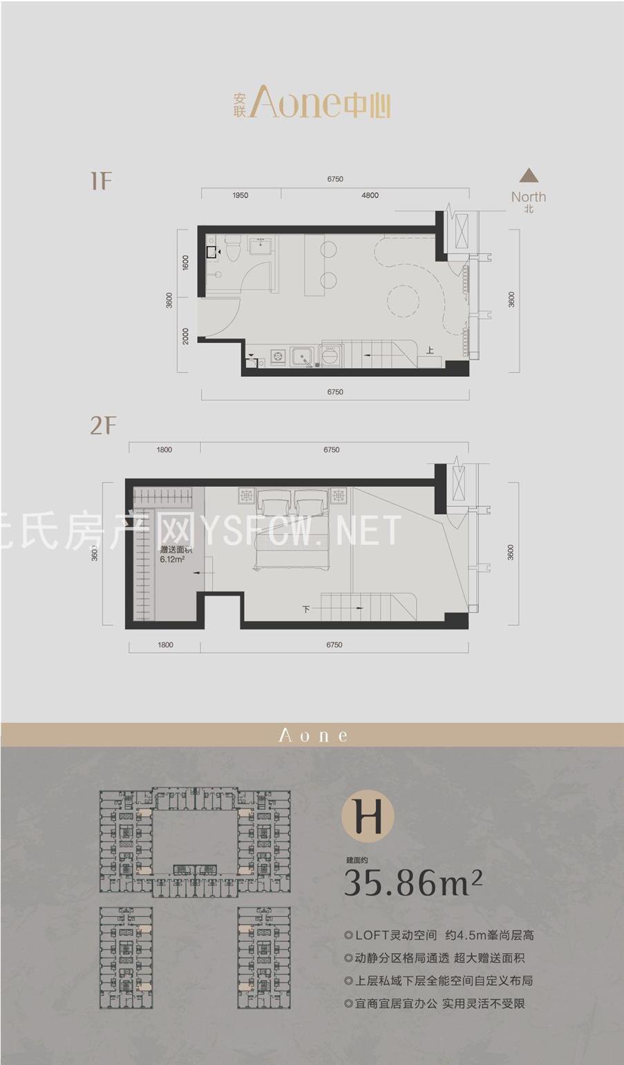 安联天颂Loft公寓--建面 35.86㎡;