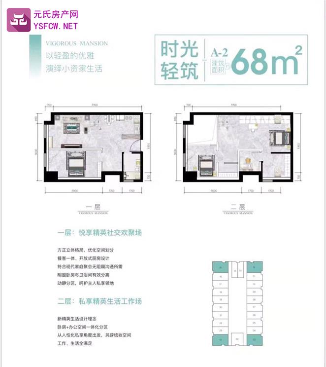 远洋晟庭-公寓--建面 68.00㎡;