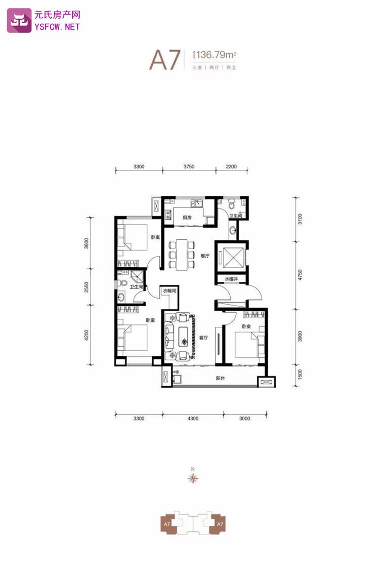 瑞祥华府 --建面 136.00㎡;